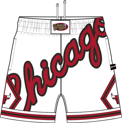 Mitchell & Ness Chicago Bulls White/Red Blown Out Fashion Shorts