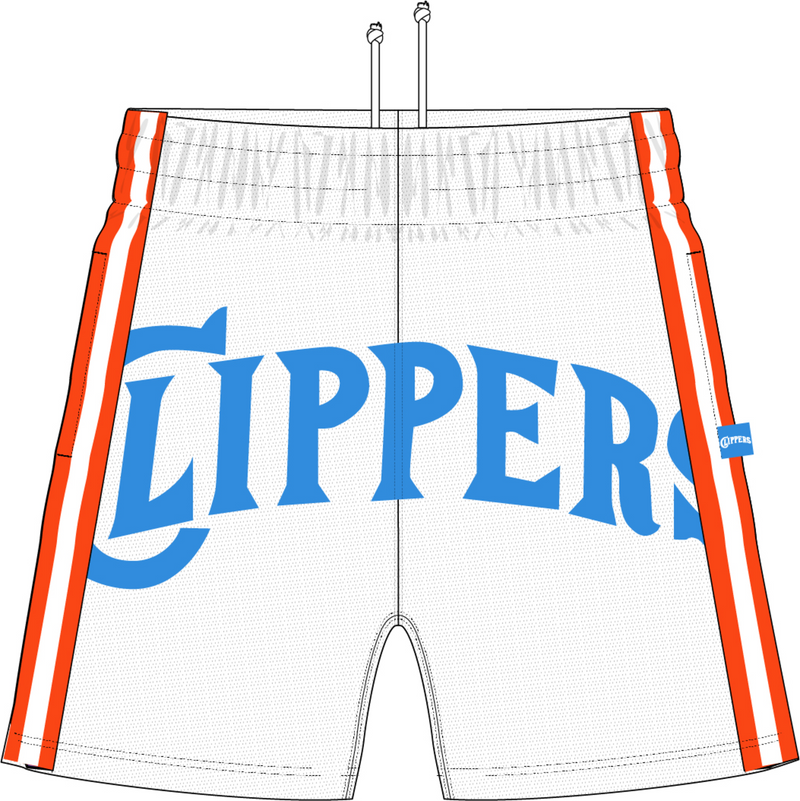 Mitchell & Ness San Diego Clippers White Blown Out Fashion Shorts