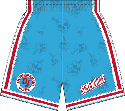 Mitchell & Ness Blue Mn x Dj Screw Shorts Collab