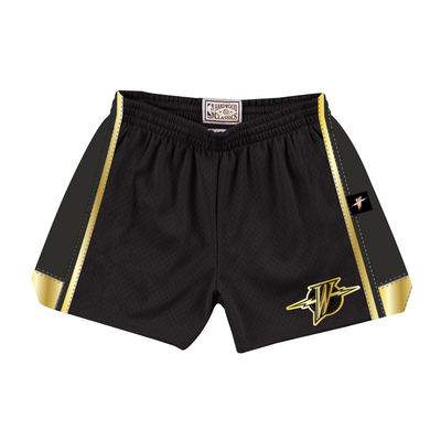 Mitchell & Ness Women's Golden State Warriors Black Gold Jump Shot Shorts