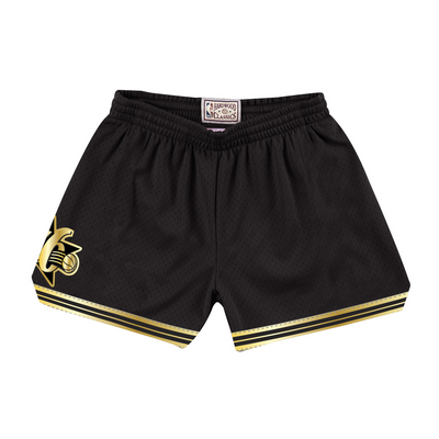 Mitchell & Ness Women's Philadelphia 76ers Black Gold Jump Shot Shorts