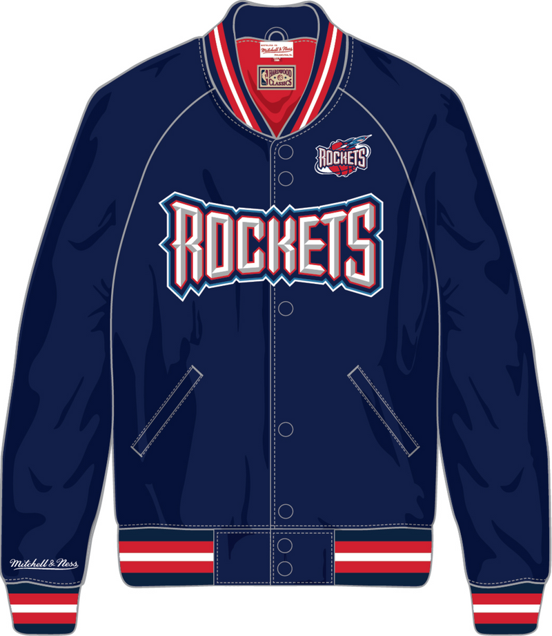 Mitchell & Ness Houston Rockets Navy Lightweight Satin Jacket