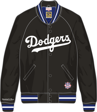 Mitchell & Ness Los Angeles Dodgers Black Lightweight Satin Jacket