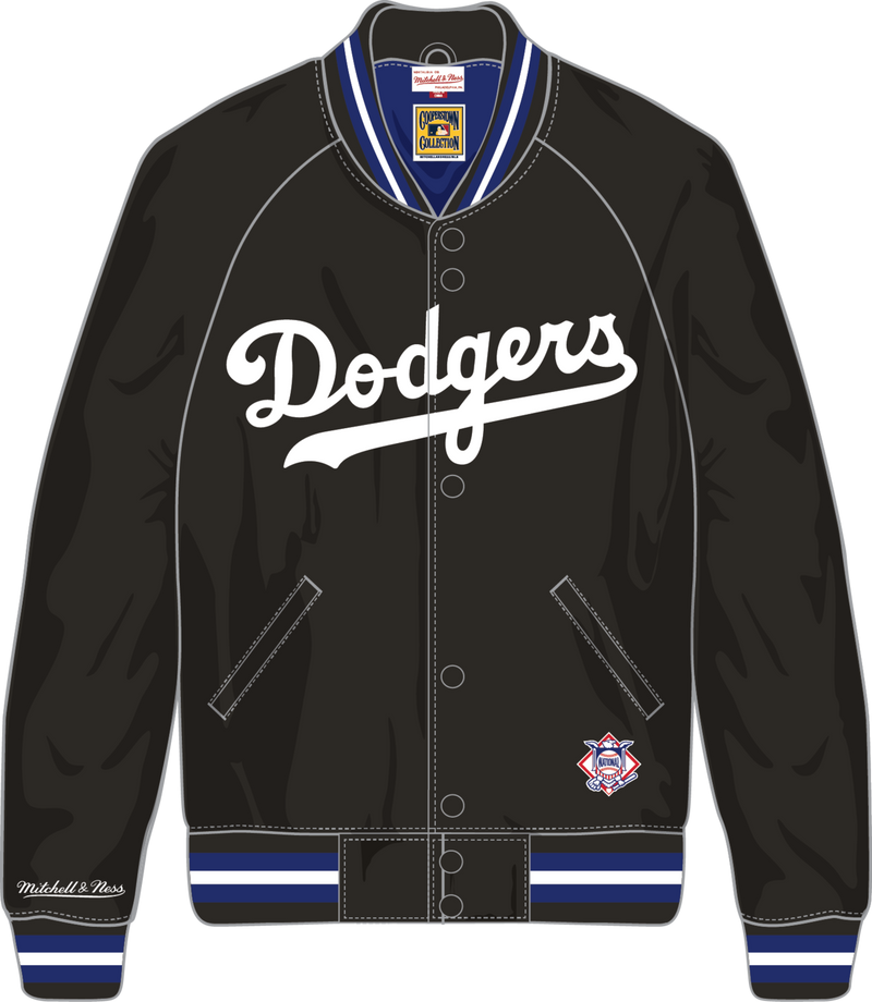 Mitchell & Ness Los Angeles Dodgers Black Lightweight Satin Jacket