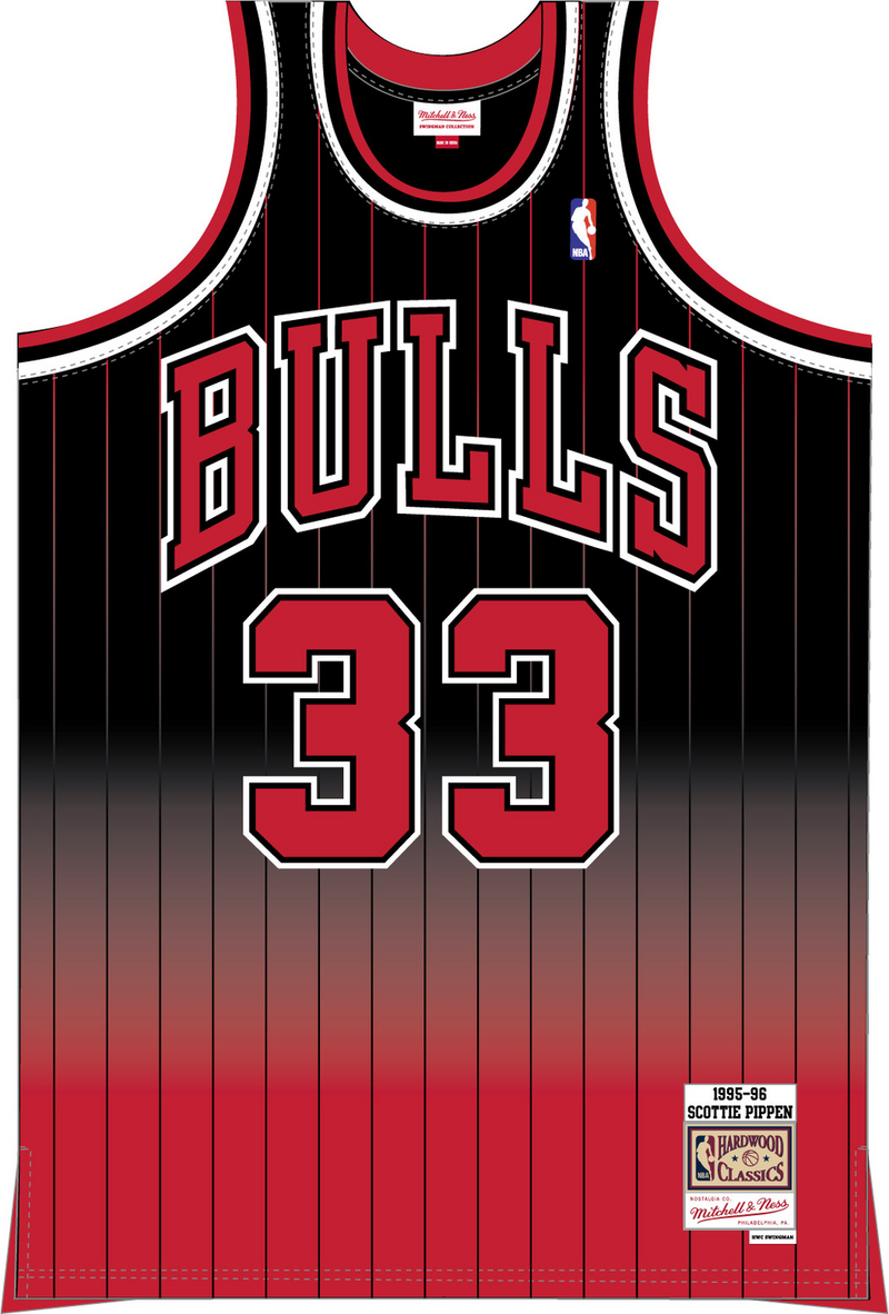 Mitchell & Ness Scottie Pippen Chicago Bulls 1995 Red/Black Fadeaway Swingman Jersey