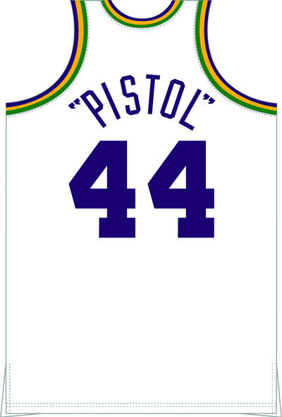 Mitchell & Ness Pete Maravich New Orleans Jazz 1974 White Jersey