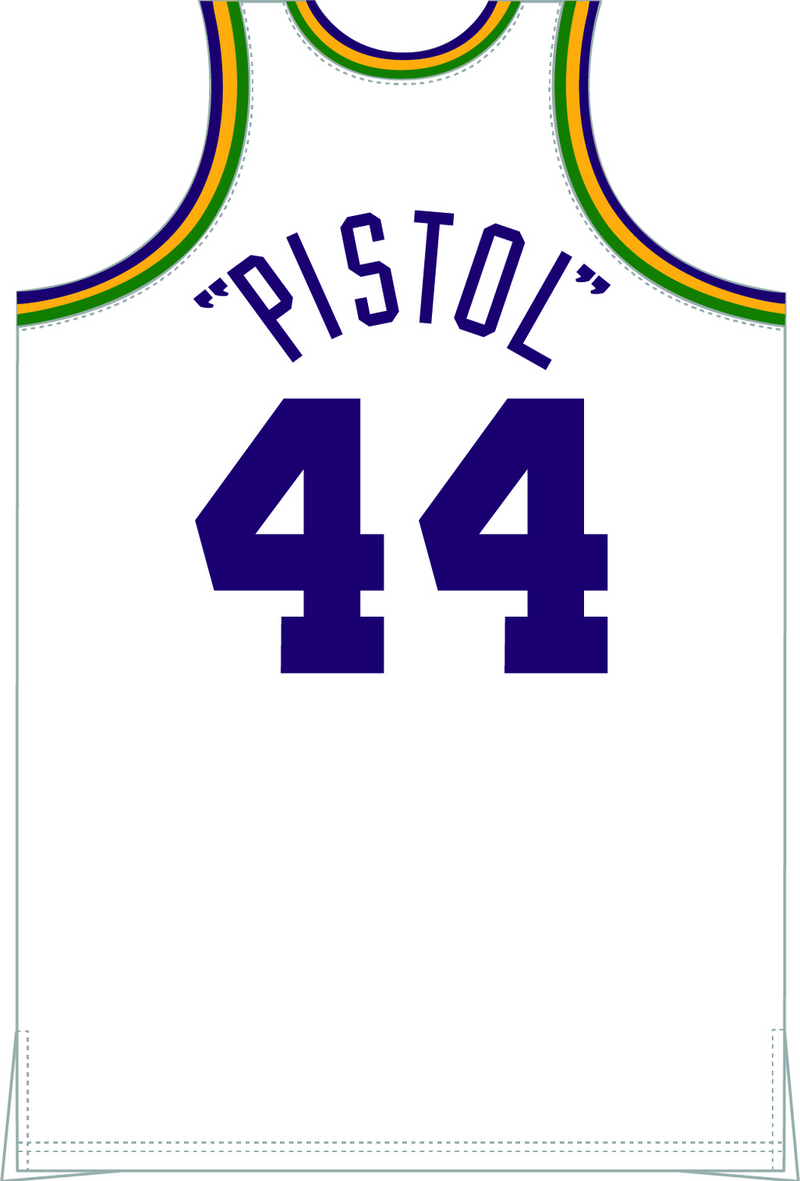 Mitchell & Ness Pete Maravich New Orleans Jazz 1974 White Jersey