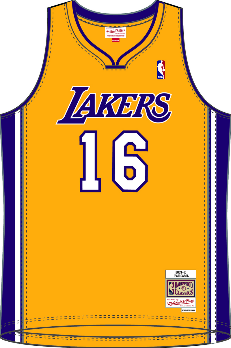 Mitchell & Ness Pau Gasol Los Angeles Lakers 2009 Gold Jersey
