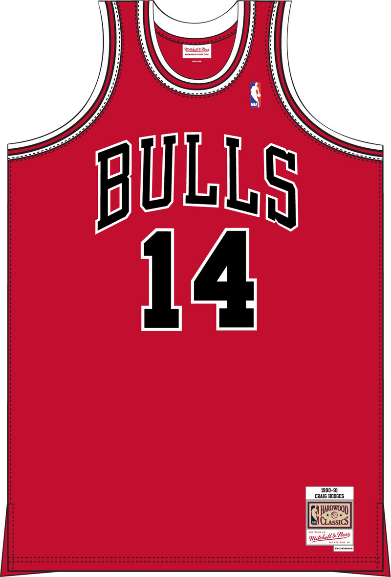Mitchell & Ness Craig Hodges Chicago Bulls 1991 Scarlet Swingman Road Jersey