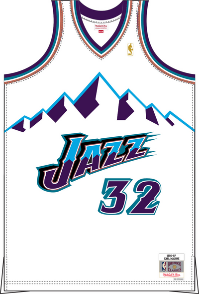 Mitchell & Ness Karl Malone Utah Jazz 1996-97 White Swingman Home Jersey