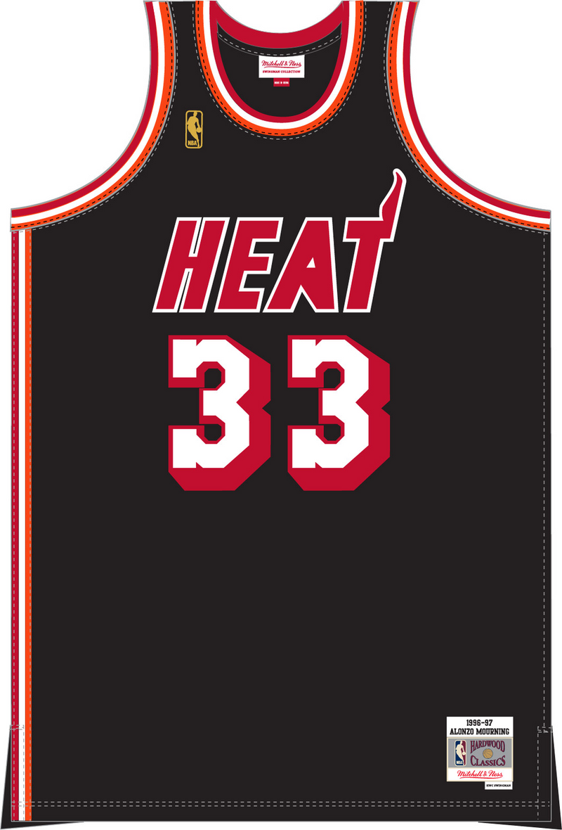 Mitchell & Ness Alonzo Mourning Miami Heat 1996-97 Black Swingman Jersey