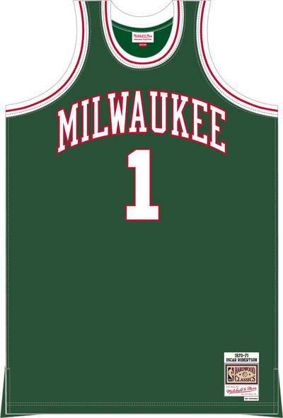 Mitchell & Ness Oscar Robertson Oscar Robertson Milwaukee Bucks 1970 Dark Green Swingman Jersey