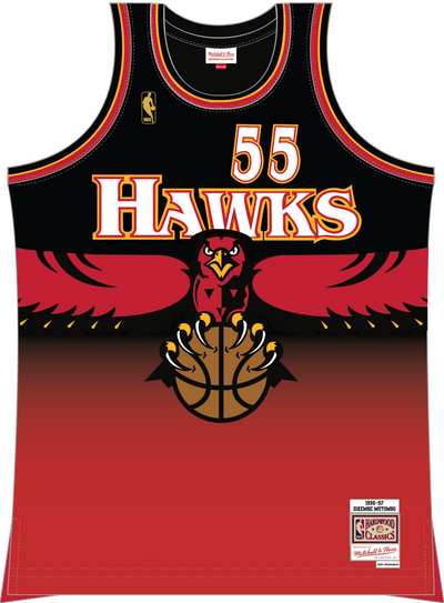 Mitchell & Ness Dikembe Mutombo Atlanta Hawks 1996 Scarlet Swingman Road Jersey