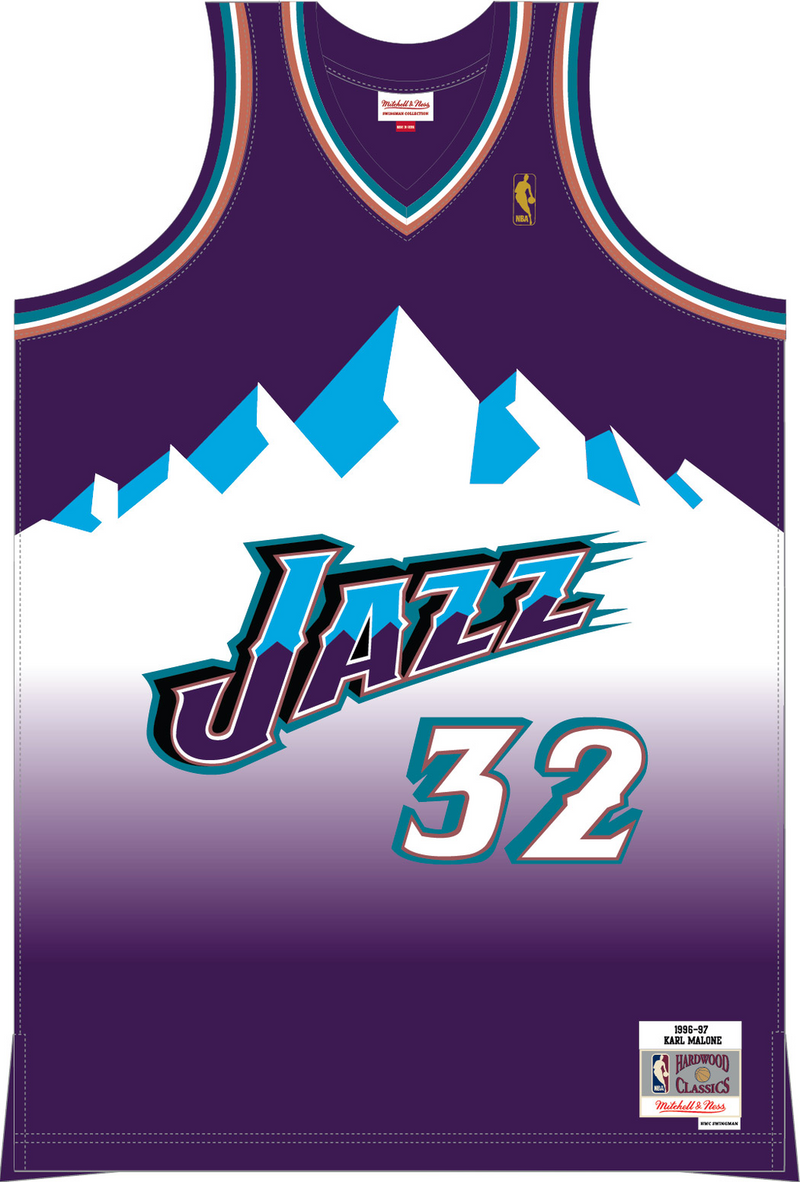 Mitchell & Ness Karl Malone Utah Jazz 1996 Purple Swingman Road Jersey