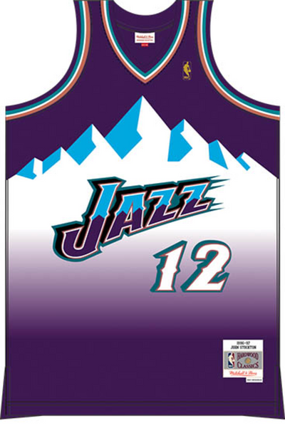 Mitchell & Ness John Stockton Utah Jazz 1996 Purple Swingman Road Jersey