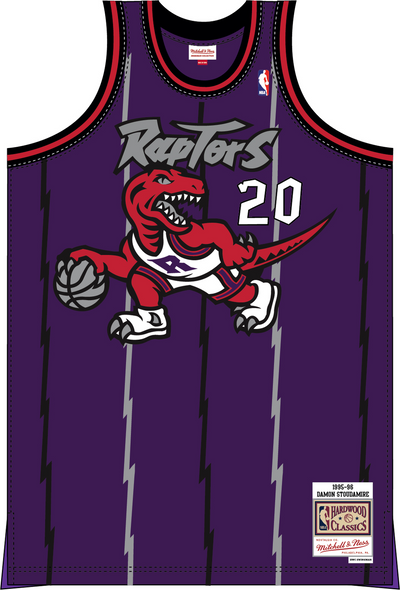 Mitchell & Ness Damon Stoudamire Toronto Raptors 1995 Purple Swingman Road Jersey
