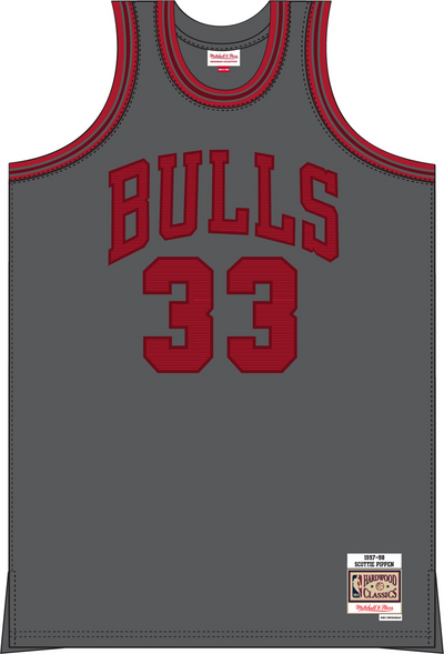 Mitchell & Ness Scottie Pippen Chicago Bulls 1997 Dark Grey Space Knit Hat Swingman Jersey