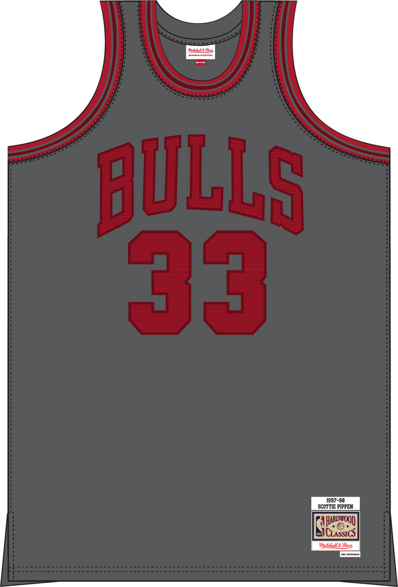 Mitchell & Ness Scottie Pippen Chicago Bulls 1997 Dark Grey Space Knit Swingman Jersey