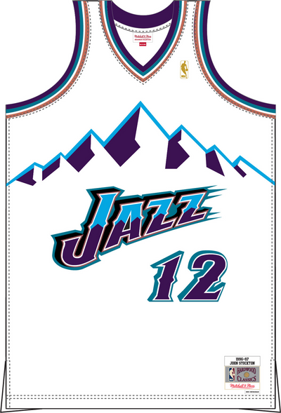 Mitchell & Ness John Stockton Utah Jazz 1996-97 White Swingman Jersey