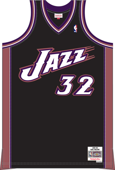 Mitchell & Ness Karl Malone Utah Jazz 1996-97 Black Swingman Jersey