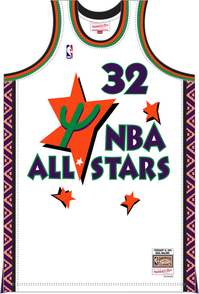 Mitchell & Ness Karl Malone NBA All-Star 1995 White Swingman Jersey