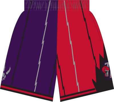Mitchell & Ness Toronto Raptors 1998 Purple/Red Split Swingman Shorts