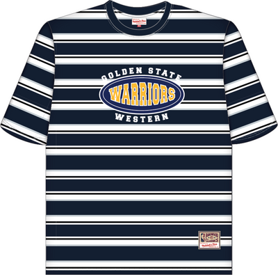 Mitchell & Ness Golden State Warriors Black Striped Shirt