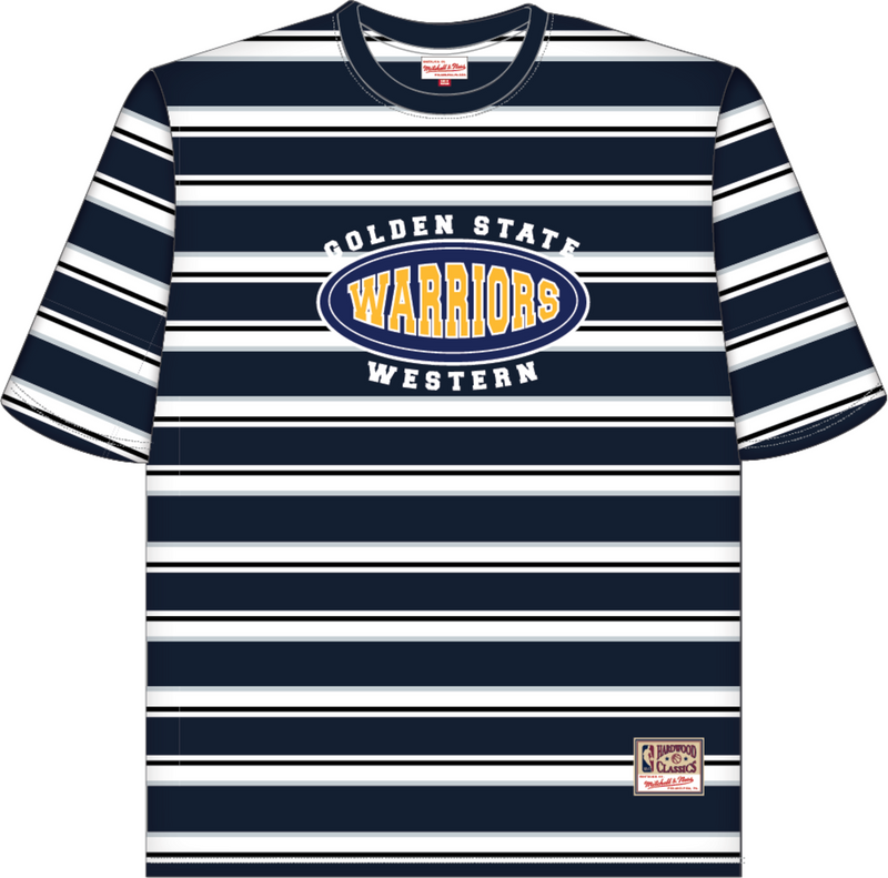 Mitchell & Ness Golden State Warriors Black Striped Shirt