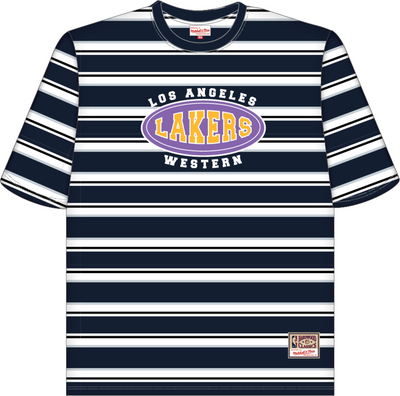 Mitchell & Ness Los Angeles Lakers Black Striped Shirt