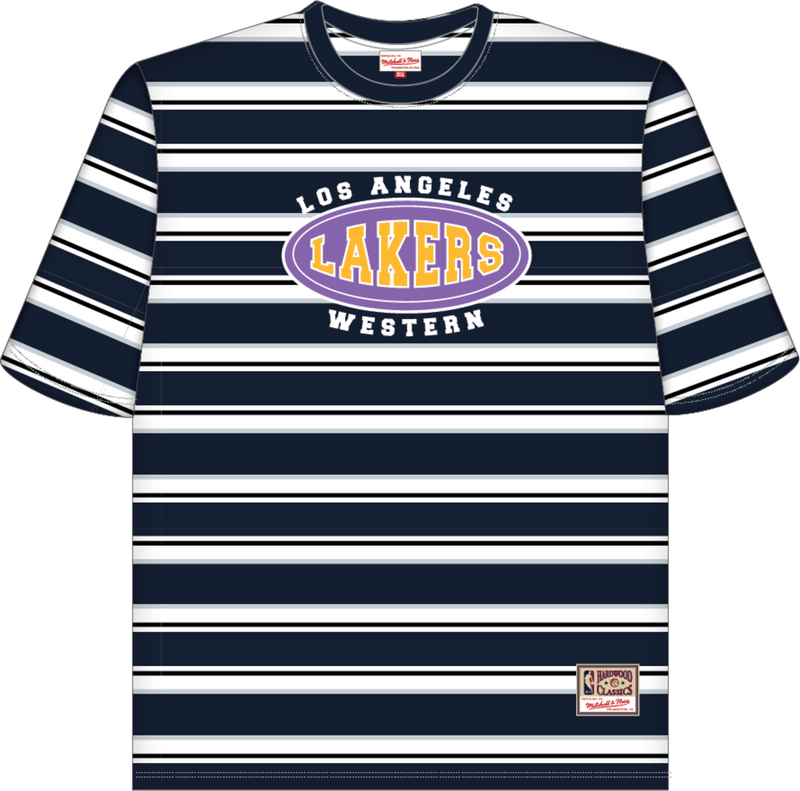 Mitchell & Ness Los Angeles Lakers Black Striped Shirt