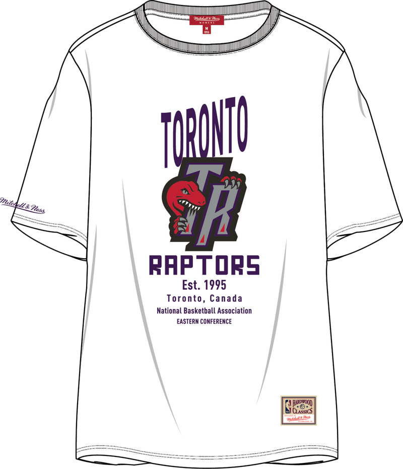 Mitchell & Ness Women's Toronto Raptors White Boyfriend T-Shirt