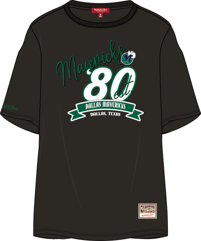 Mitchell & Ness Women's Dallas Mavericks Black Graphic Boyfriend T-Shirt