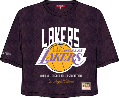 Mitchell & Ness Women's Los Angeles Lakers Purple Cropped Boxy T-Shirt