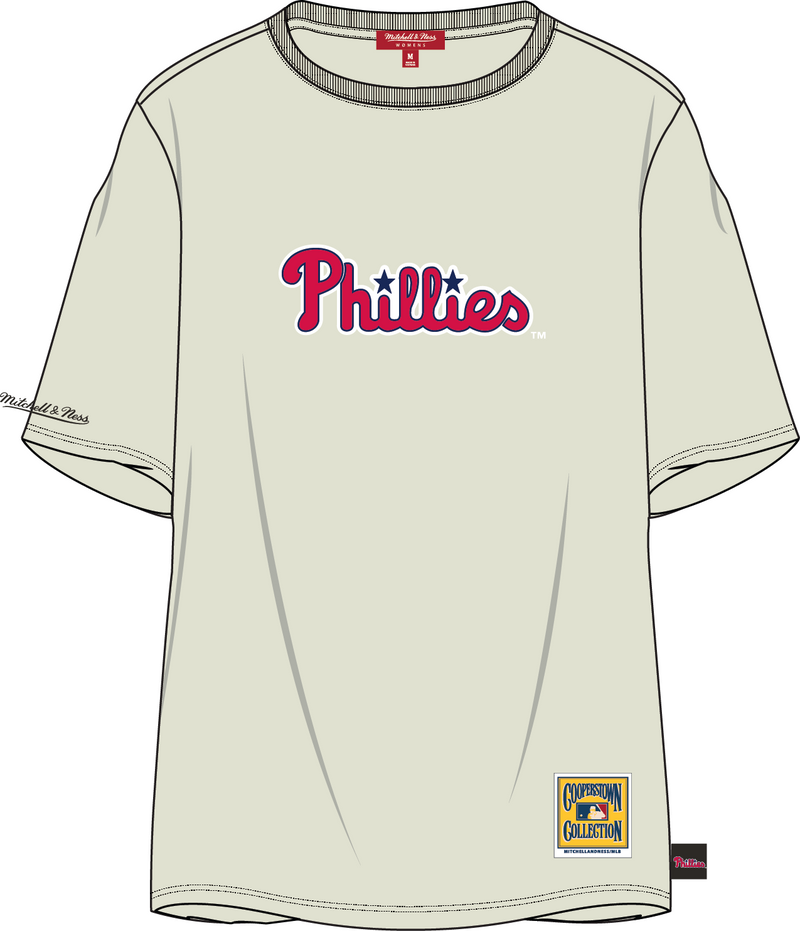 Mitchell & Ness Women's Philadelphia Phillies Cream Boyfriend T-Shirt