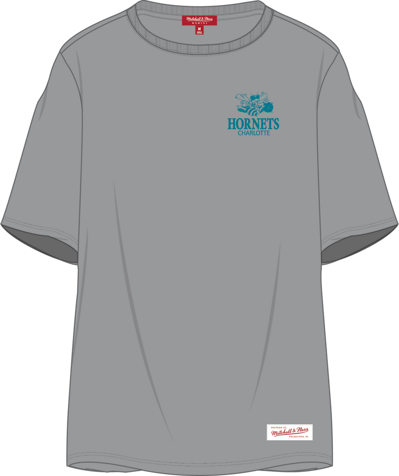 Mitchell & Ness Women's Charlotte Hornets Grey Core Essentials T-Shirt