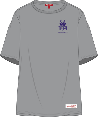 Mitchell & Ness Women's Milwaukee Bucks Grey Core Essentials T-Shirt