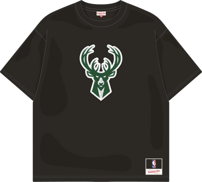 Mitchell & Ness Milwaukee Bucks Black Ghosted T-Shirt
