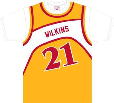 Mitchell & Ness Dominique Wilkins Atlanta Hawks 1986 Yellow Best in Class Jersey T-Shirt