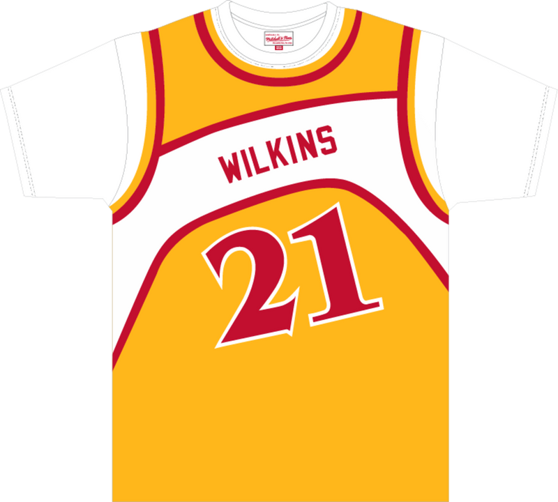 Mitchell & Ness Dominique Wilkins Atlanta Hawks 1986 Yellow Best in Class Jersey T-Shirt