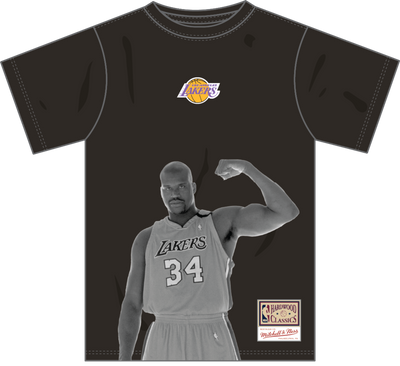 Mitchell & Ness Shaquille O'neal Los Angeles Lakers Black Player T-Shirt