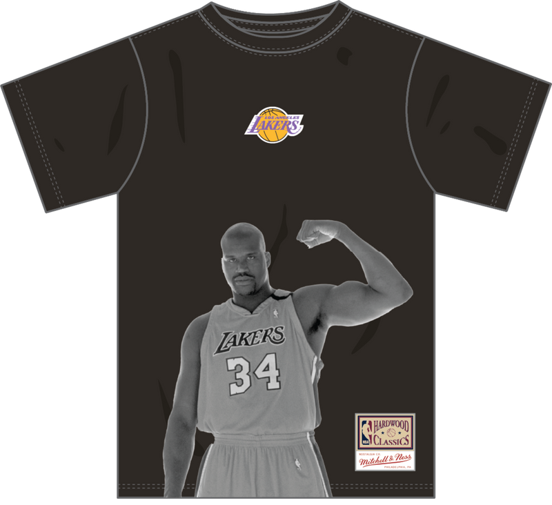Mitchell & Ness Shaquille O'neal Los Angeles Lakers Black Player T-Shirt