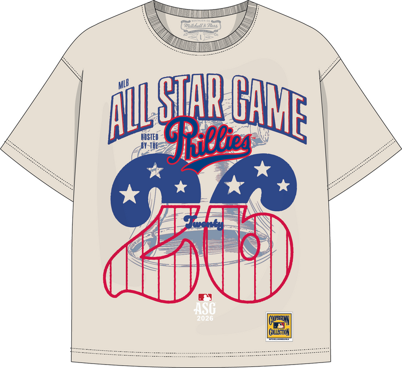 Mitchell & Ness Women's Philadelphia Phillies 2026 Cream Asg Retro Bf T-Shirt