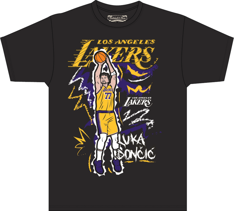Mitchell & Ness Luka Doncic Los Angeles Lakers Black T-Shirt Chalked Up