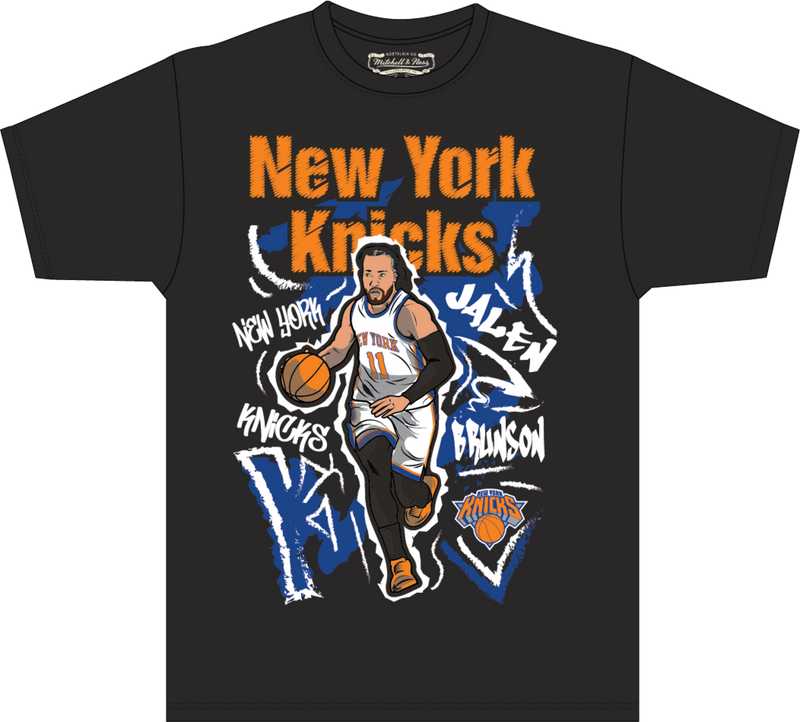 Mitchell & Ness Jalen Brunson New York Knicks Black Chalked Up T-Shirt