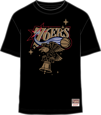 Mitchell & Ness Philadelphia 76ers Black Hyper Local Classic T-Shirt