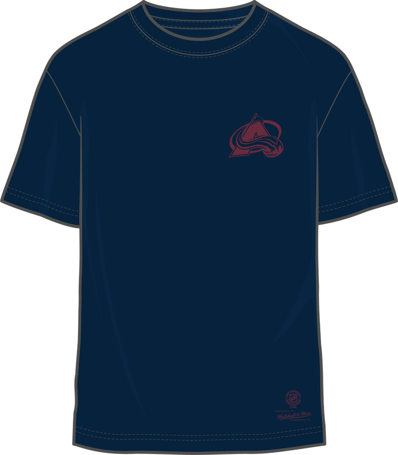 Mitchell & Ness Colorado Avalanche Navy Penalty Box 4.0 Arch T-Shirt