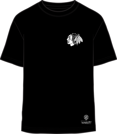 Mitchell & Ness Chicago Blackhawks Black Penalty Box 4.0 Arch T-Shirt