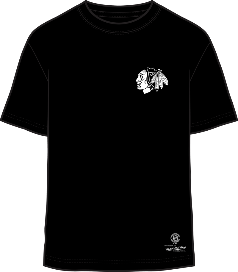 Mitchell & Ness Chicago Blackhawks Black Penalty Box 4.0 Arch T-Shirt