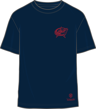 Mitchell & Ness Columbus Blue Jackets Navy Penalty Box 4.0 Arch T-Shirt