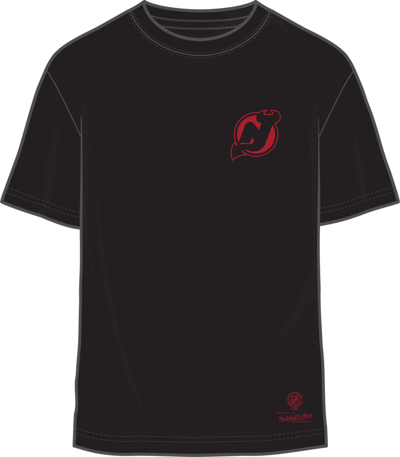 Mitchell & Ness New Jersey Devils Black Penalty Box 4.0 Arch T-Shirt